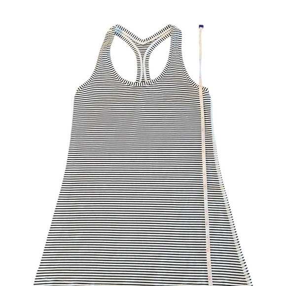 LULULEMON WOMEN’S RACERBACK TANK BLACK & WHITE STRIPES - Picture 3 of 6